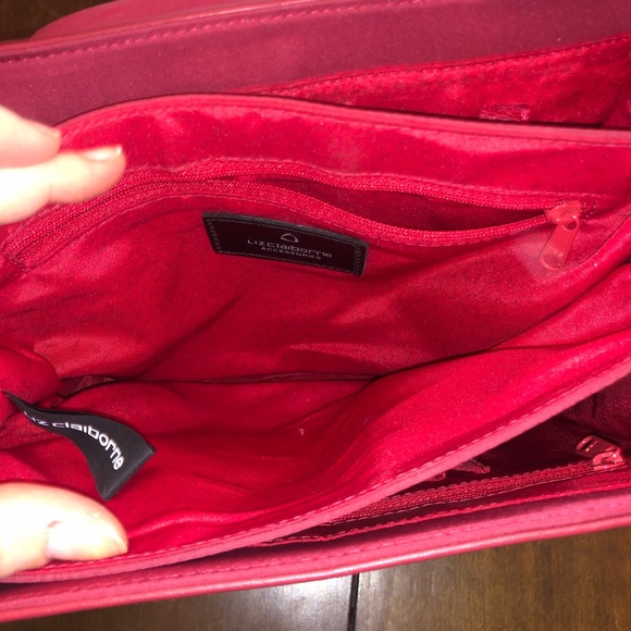 Red Liz Claiborne Handbag Purse - Picture 10 of 16